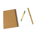 Cahier à spirale avec stylo et anneaux A5 avec pages lisses Colouring couleur vert sixième vue