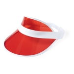 Visière publicitaire en PVC à protection UV et bande élastique Narim couleur rouge première vue