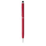 Stylo fin avec pointe tactile, couleur chromée, encre bleue Vip Thin couleur rouge