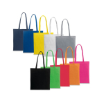 Sac en coton imprimé coloré longues anses 100 g/m² diverses couleurs