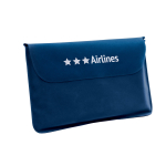 Oreiller de voyage gonflable personnalisé avec logo Basic Style couleur bleu étui avec logo