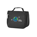 Trousse de toilette de voyage en polyester haute densité ExtraLarge couleur noir image avec logo