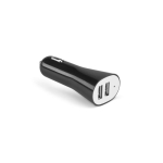 Adaptateur de voiture en plastique avec USB pour charger téléphone couleur noir