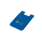Porte-cartes personnalisé en silicone avec ruban adhésif SilconCase couleur bleu image avec logo