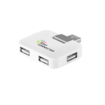 Hub USB personnalisé économique en plastique avec 4 ports couleur blanc image avec logo 4