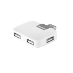 Hub USB personnalisé économique en plastique avec 4 ports couleur blanc troisième vue