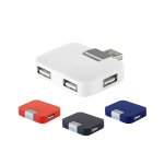 Hub USB personnalisé économique en plastique avec 4 ports diverses couleurs