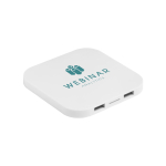 Chargeur sans fil carré pour téléphone portable ChargePad couleur blanc image avec logo