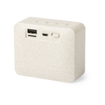 Enceinte sans fil avec boîtier en paille de blé et support Earth couleur naturel