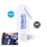 Flacon personnalisé de gel hydroalcoolique avec mousqueton 30ml Hold cinquième vue