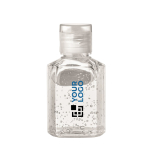 Flacon personnalisé de gel sans alcool pour les mains 30ml Basic couleur transparent vue avec zone d'impression