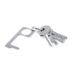 Porte-clés anti-contact en acier inoxydable avec passe-doigt Key couleur argenté