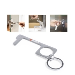 Porte-clés anti-contact en acier inoxydable avec passe-doigt Key couleur argenté