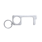 Porte-clés anti-contact en acier inoxydable avec passe-doigt Key couleur argenté première vue