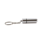 Porte-clés boîte pilulier en aluminium avec fermeture à vis Treasure couleur argenté deuxième vue