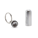 Porte-clés boîte pilulier en aluminium avec fermeture à vis Treasure couleur argenté troisième vue