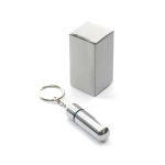Porte-clés boîte pilulier en aluminium avec fermeture à vis Treasure couleur argenté sixième vue