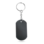 Porte-clés en forme de plaque militaire en aluminium Metallic couleur noir