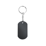 Porte-clés en forme de plaque militaire en aluminium Metallic couleur noir première vue