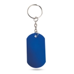 Porte-clés en forme de plaque militaire en aluminium Metallic couleur bleu