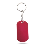 Porte-clés en forme de plaque militaire en aluminium Metallic couleur rouge
