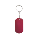 Porte-clés en forme de plaque militaire en aluminium Metallic couleur rouge première vue