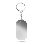Porte-clés en forme de plaque militaire en aluminium Metallic couleur argenté