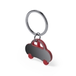 Porte-clés en acier en forme de voiture avec détail coloré Colored Car couleur rouge
