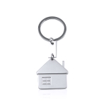 Porte-clés en métal en forme de maison avec cheminée Small House couleur argenté