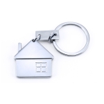 Porte-clés en métal en forme de maison avec cheminée Small House couleur argenté deuxième vue