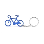 Porte-clés publicitaire en forme de vélo en aluminium Bicycle couleur bleu deuxième vue