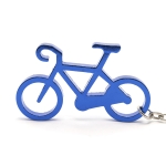 Porte-clés publicitaire en forme de vélo en aluminium Bicycle couleur bleu troisième vue