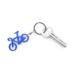 Porte-clés publicitaire en forme de vélo en aluminium Bicycle couleur bleu quatrième vue