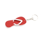 Porte-clés pour l'été en forme de tong avec corps en EVA Menorca couleur rouge deuxième vue