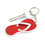 Porte-clés pour l'été en forme de tong avec corps en EVA Menorca couleur rouge troisième vue