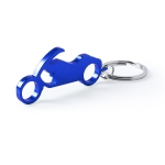 Porte-clés décapsuleur personnalisé en forme de moto Motorbike couleur bleu quatrième vue