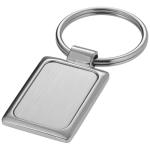 Porte-clés rectangulaire en métal avec boîte Geometric Rectangle couleur argenté deuxième vue