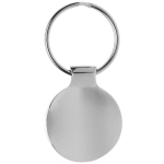 Porte-clés rond classique en métal à haute brillance Geometric Circle couleur argenté vue arrière