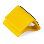 Cache webcam publicitaire au format clip avec nettoyeur d'écran Clip couleur jaune