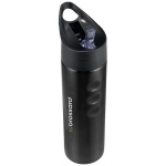 Gourde sportive en acier avec embout et design ergonomique 750 ml Fit couleur noir vue avec impression sérigraphique