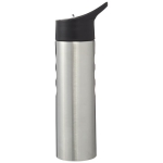 Gourde sportive en acier avec embout et design ergonomique 750 ml Fit couleur argenté vue latérale