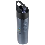 Gourde sportive en acier avec embout et design ergonomique 750 ml Fit couleur titan vue avec impression sérigraphique