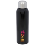 Gourde inox personnalisable avec bouchon à vis 820 ml Office couleur noir vue avec impression sérigraphique