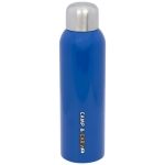 Gourde inox personnalisable avec bouchon à vis 820 ml Office couleur bleu vue avec impression sérigraphique