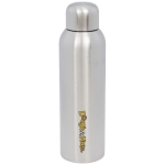 Gourde inox personnalisable avec bouchon à vis 820 ml Office couleur argenté vue avec impression sérigraphique