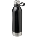 Grande gourde en acier coloré avec poignée en silicone 740 ml Marathon couleur noir deuxième vue frontale