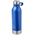 Grande gourde en acier coloré avec poignée en silicone 740 ml Marathon couleur bleu vue avec impression sérigraphique