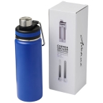 Bouteille de sport acier avec poignée et embout 590 ml Avenue Sport couleur bleu deuxième vue frontale