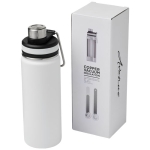 Bouteille de sport acier avec poignée et embout 590 ml Avenue Sport couleur blanc deuxième vue frontale