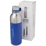Bouteille personnalisée en acier bicolore 590 ml Avenue Iconic couleur bleu vue avec impression sérigraphique